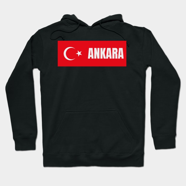 Ankara City in Turkish Flag Hoodie by aybe7elf